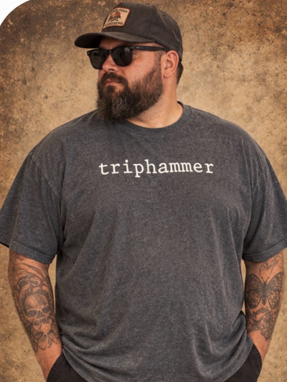 Triphammer Men's Short-Sleeve Logo Tee — Charcoal